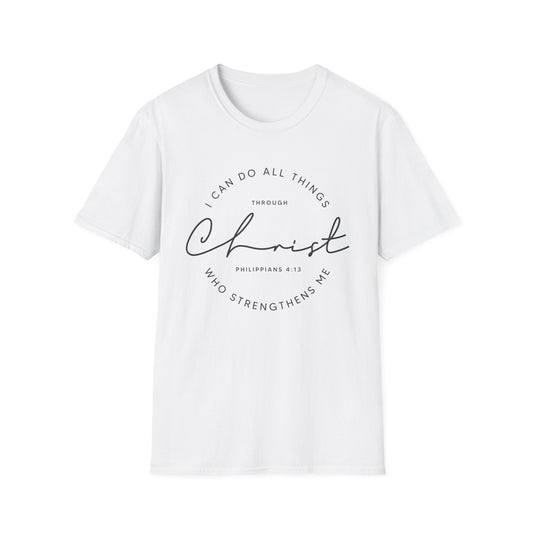 I Can Do All Things Through Christ Unisex T-Shirt Philippians 4 13 Bible Verse Christian Faith Tee