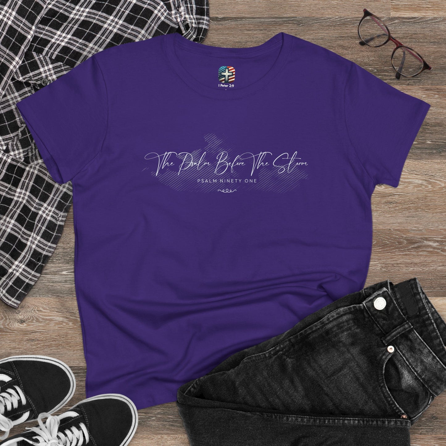 The Psalm Before The Storm T-Shirt – Christian Shirt with Psalm 91 for Women Seeking God’s Protection