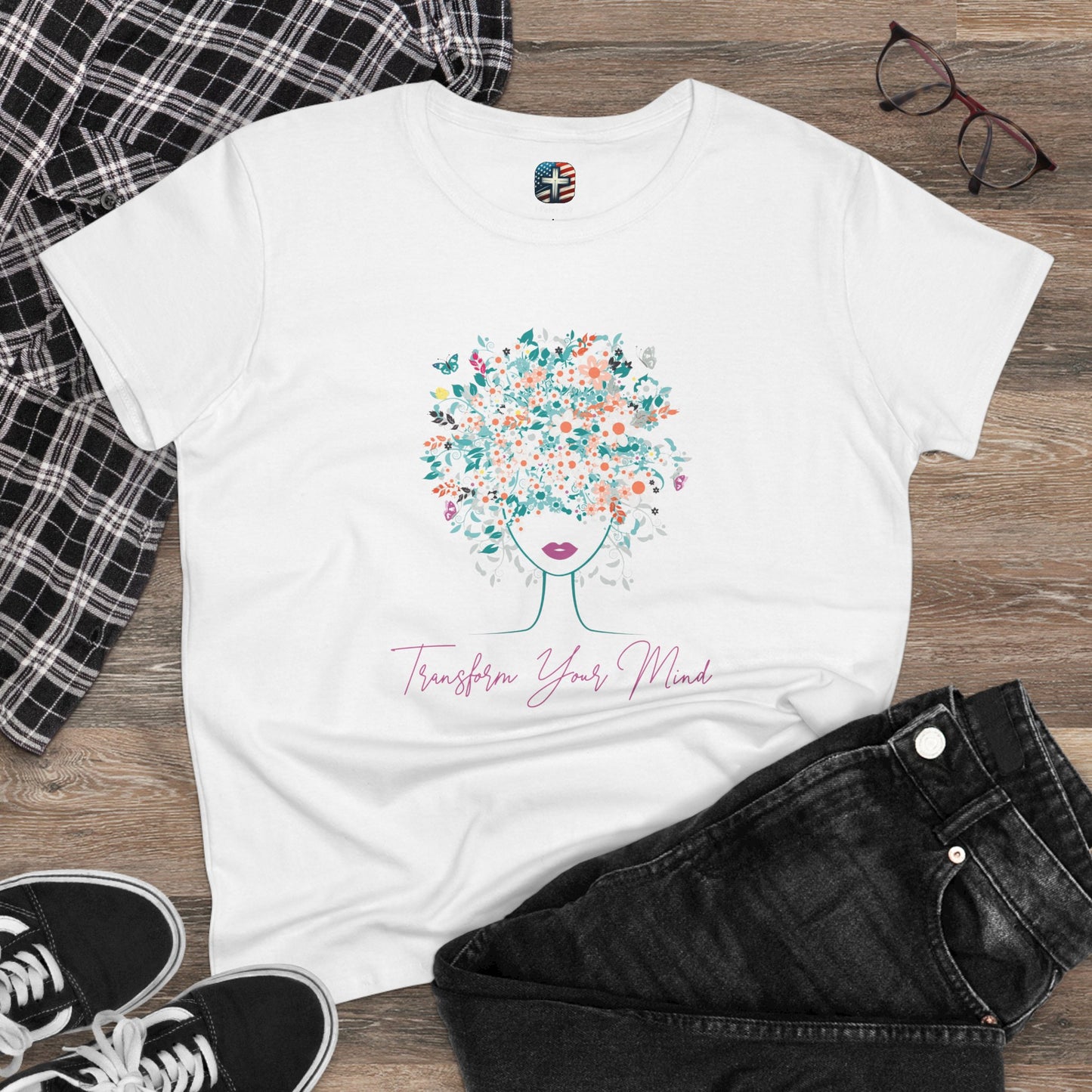 Transform Your Mind Women’s T-Shirt – Faith-Inspired Cotton Tee for Empowerment