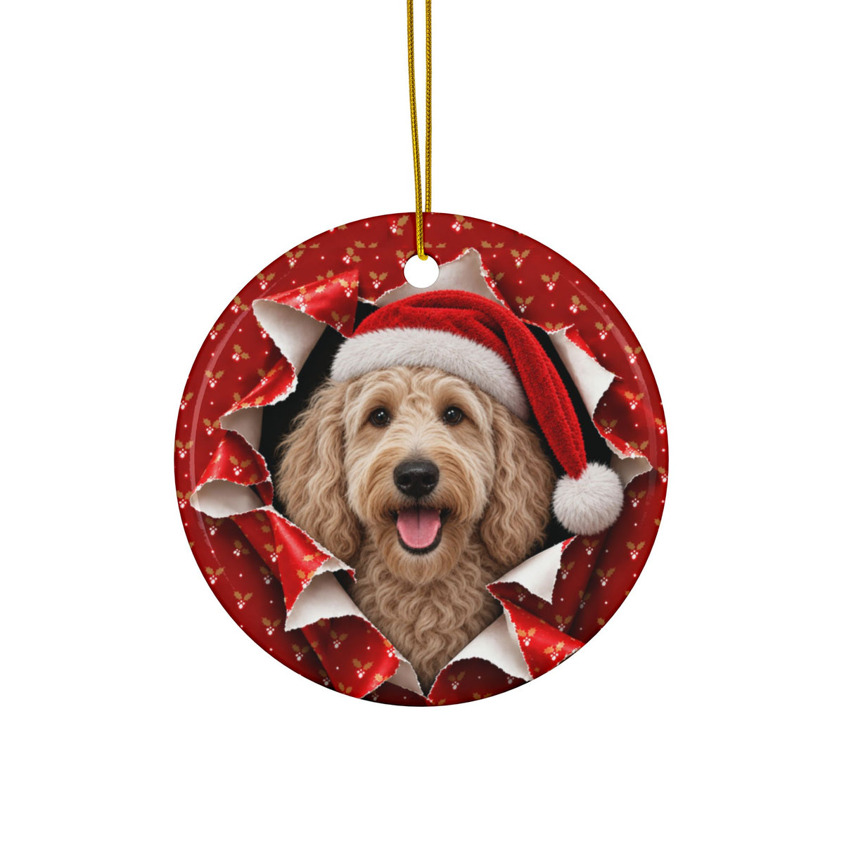 Personalized Labradoodle Christmas ornament, view 9