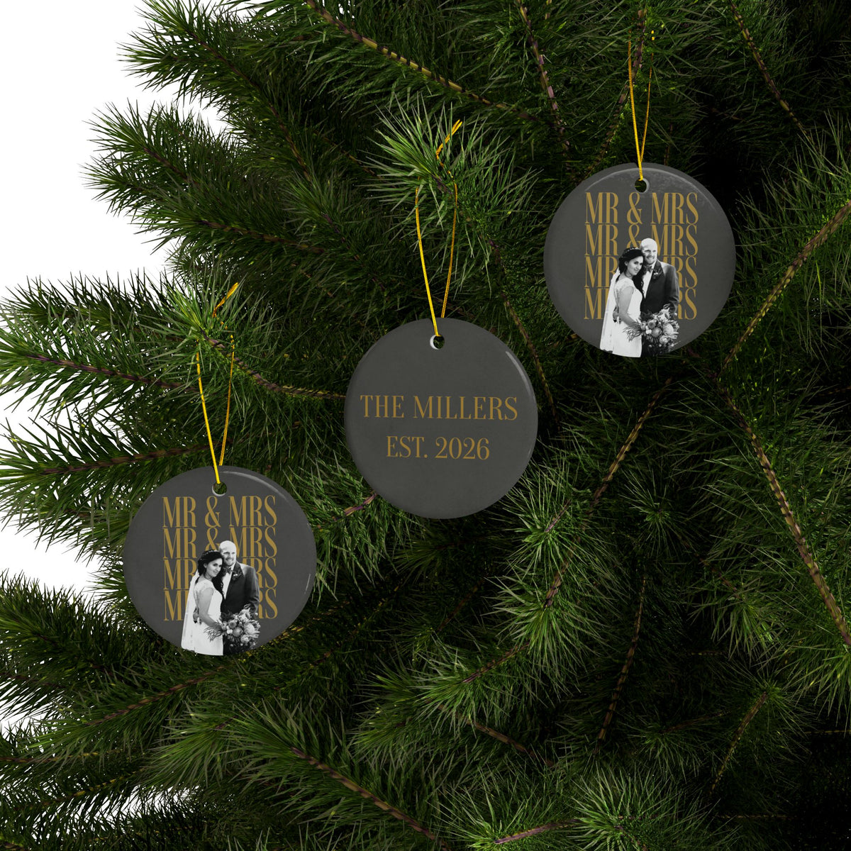 First Christmas married photo ornament 2026, view 3
