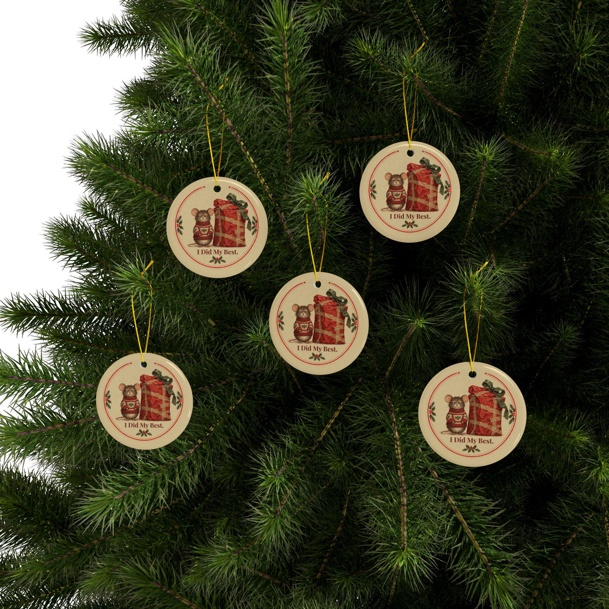 Funny mouse Christmas ornament I Did My Best, view 4