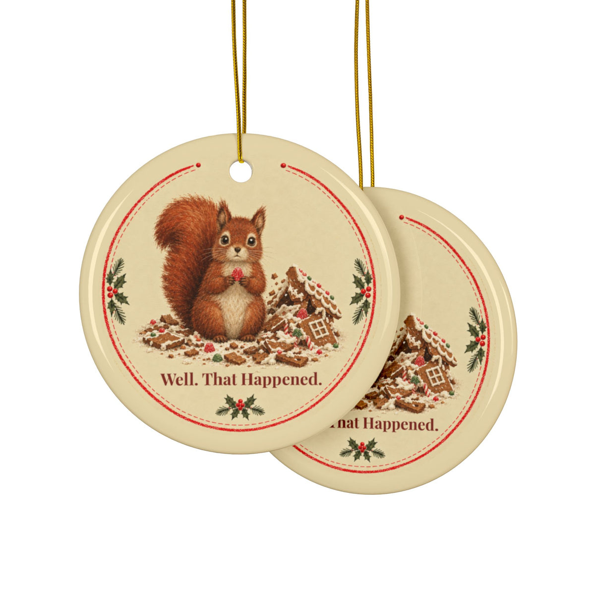Funny squirrel Christmas ornament Well That Happened, view 11