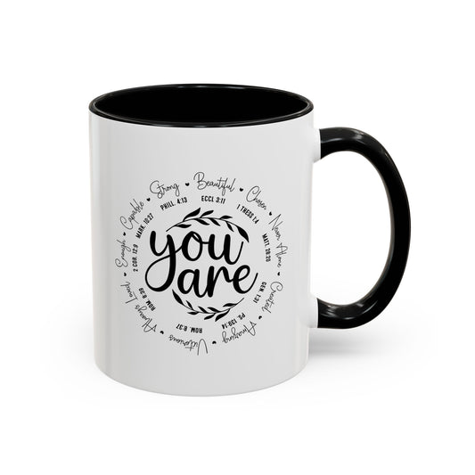 You Are Strong Mug – Christian Faith Coffee Cup with Encouragement Scripture for Women & Men