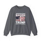 Jesus Is My Savior Trump Is My President Sweatshirt, Christian Patriotic Cross & Flag Pullover,  Conservative Faith-Based Unisex Crewneck