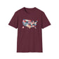 Loved Brave Strong Unisex T-Shirt Christian Patriotic USA Map Scripture Shirt for Men and Women