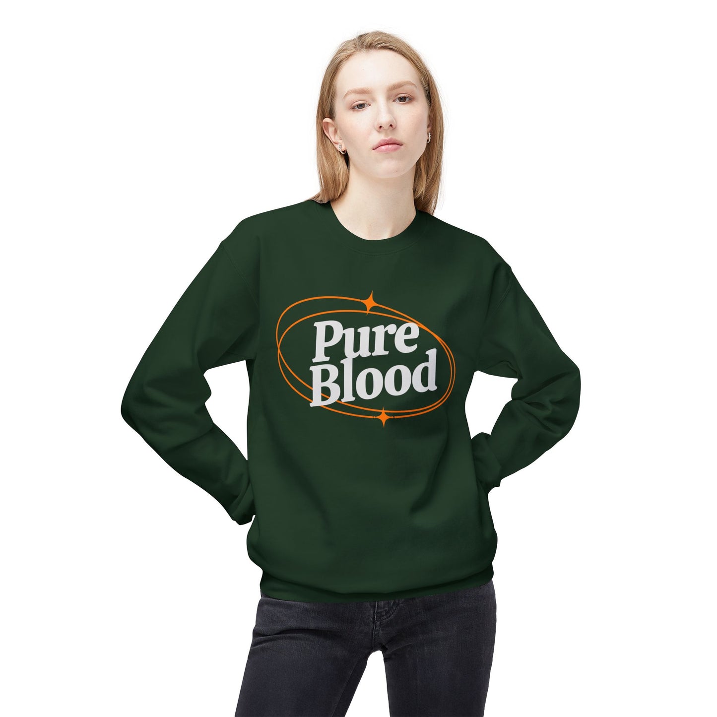 Pure Blood Retro Crewneck Sweatshirt – Bold Faith & Freedom Fleece