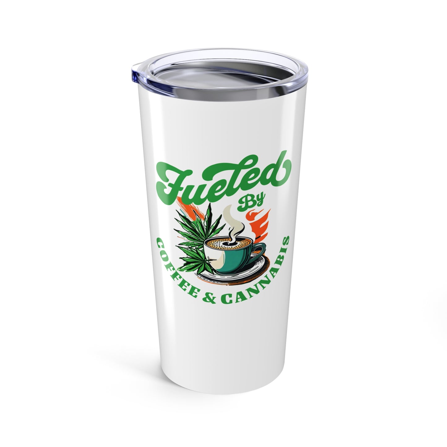 Fueled by Coffee & Cannabis Tumbler – Funny 20oz Stainless Travel Mug for Chill Creatives, Entrepreneurs, & Relaxed Rebels