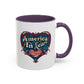 America In Heart Mug – Patriotic Coffee Cup for Veterans, July 4th, & Freedom-Loving Americans