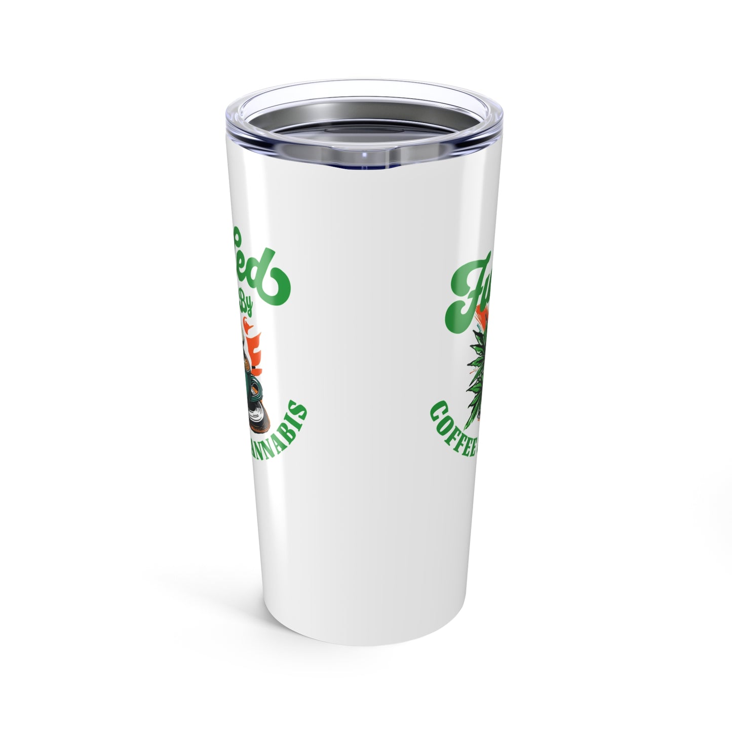 Fueled by Coffee & Cannabis Tumbler – Funny 20oz Stainless Travel Mug for Chill Creatives, Entrepreneurs, & Relaxed Rebels