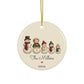 Personalized snowman family of 5 ornament, view 7