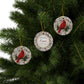 Cardinal Memorial Ornament, Personalized Name and Years, Cardinals Appear When Angels Are Near, Ivory Quilled Paper Look