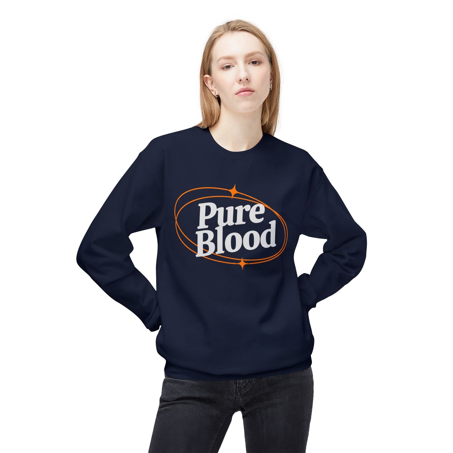 Pure Blood Retro Crewneck Sweatshirt – Bold Faith & Freedom Fleece
