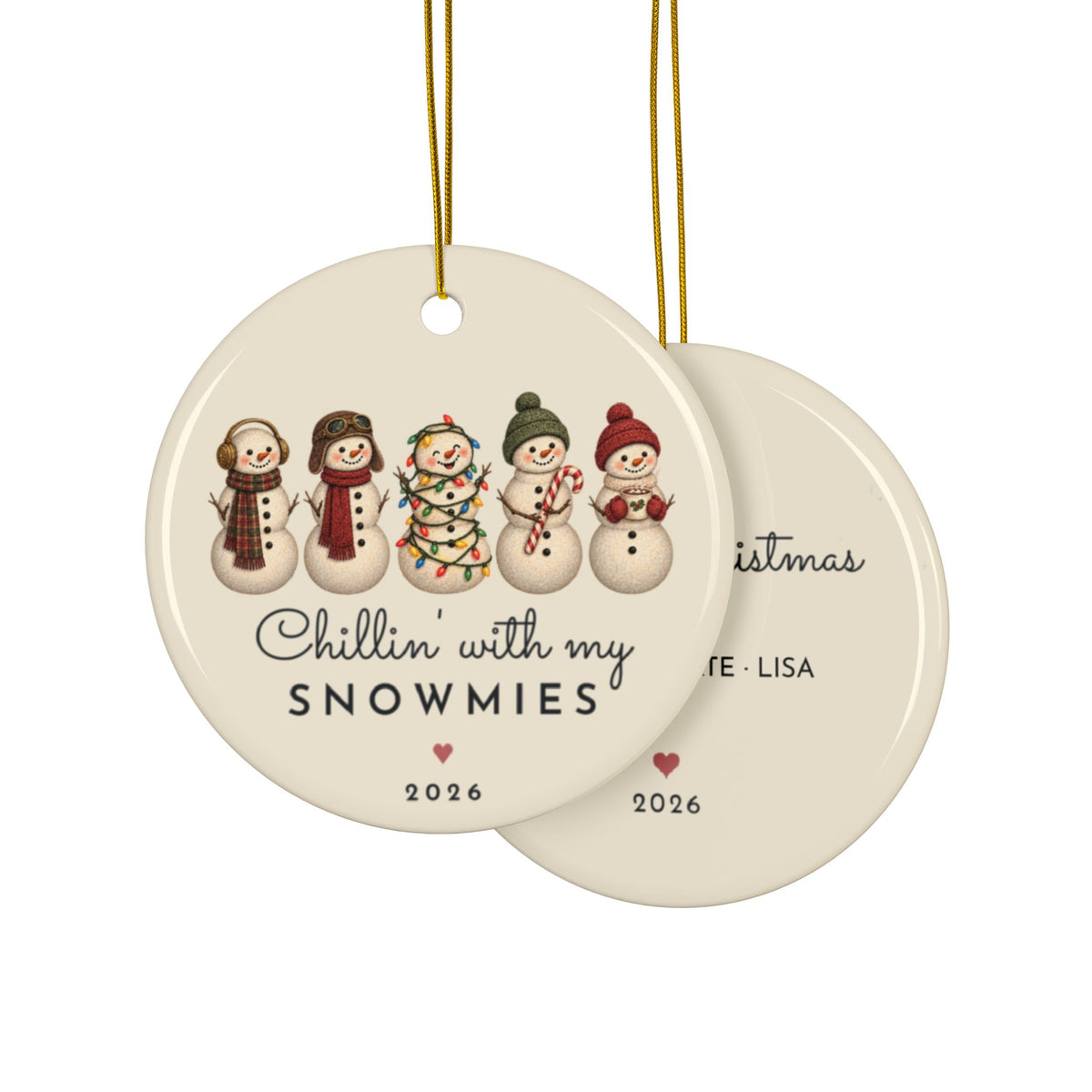 Chillin With My Snowmies 5 friends ornament, view 11