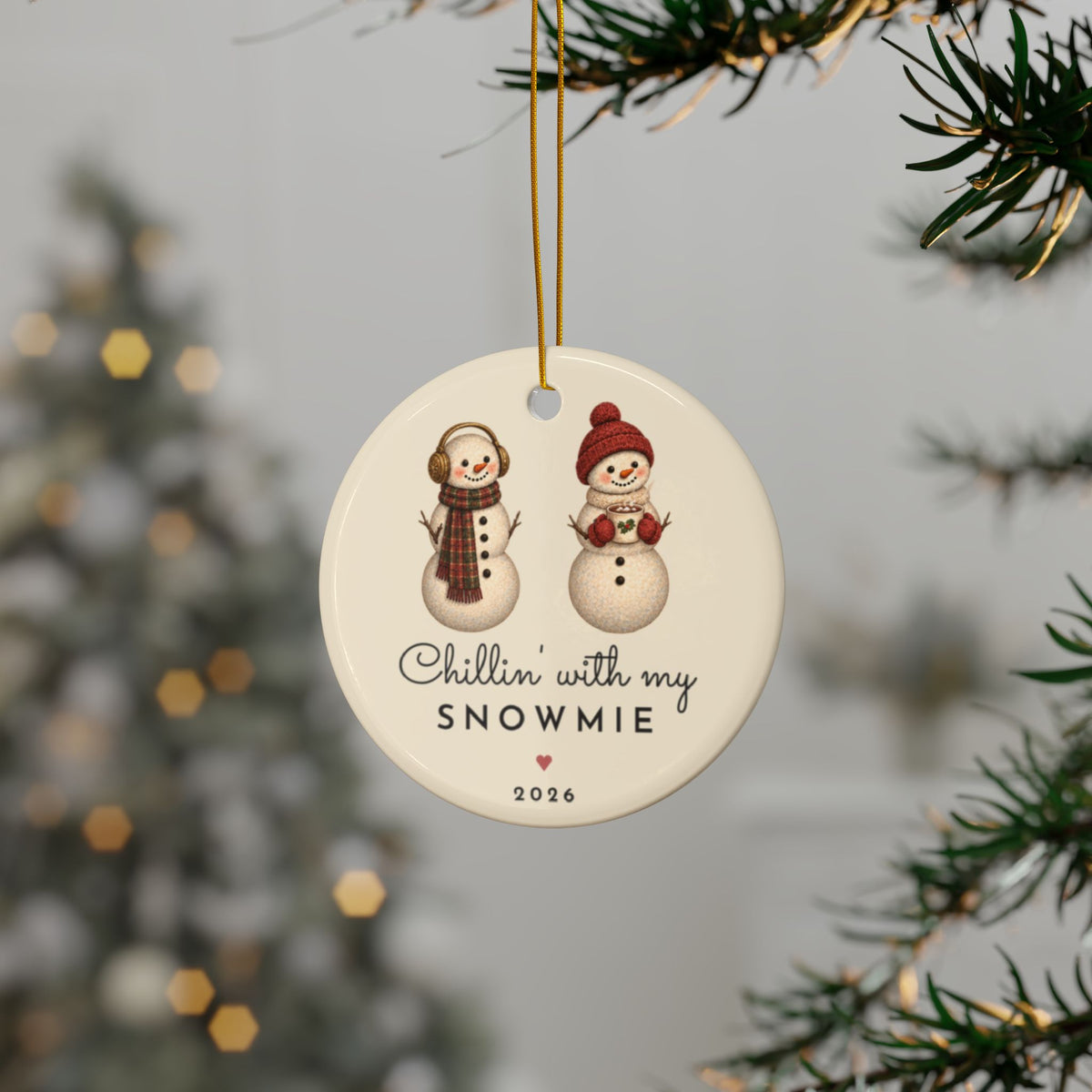 Chillin With My Snowmie best friend ornament, view 15