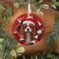 Cavalier King Charles ornament on rustic wood with greenery