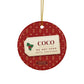 Back of the Poodle ornament: personalized gift tag, Do Not Open Until Christmas 2026
