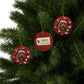 Three Poodle ornaments hanging on a Christmas tree