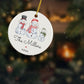 Video of the personalized snowman family of 3 ornament: name, tree, back and size