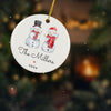 Video of the personalized snowman couple ornament: name, tree, back and size