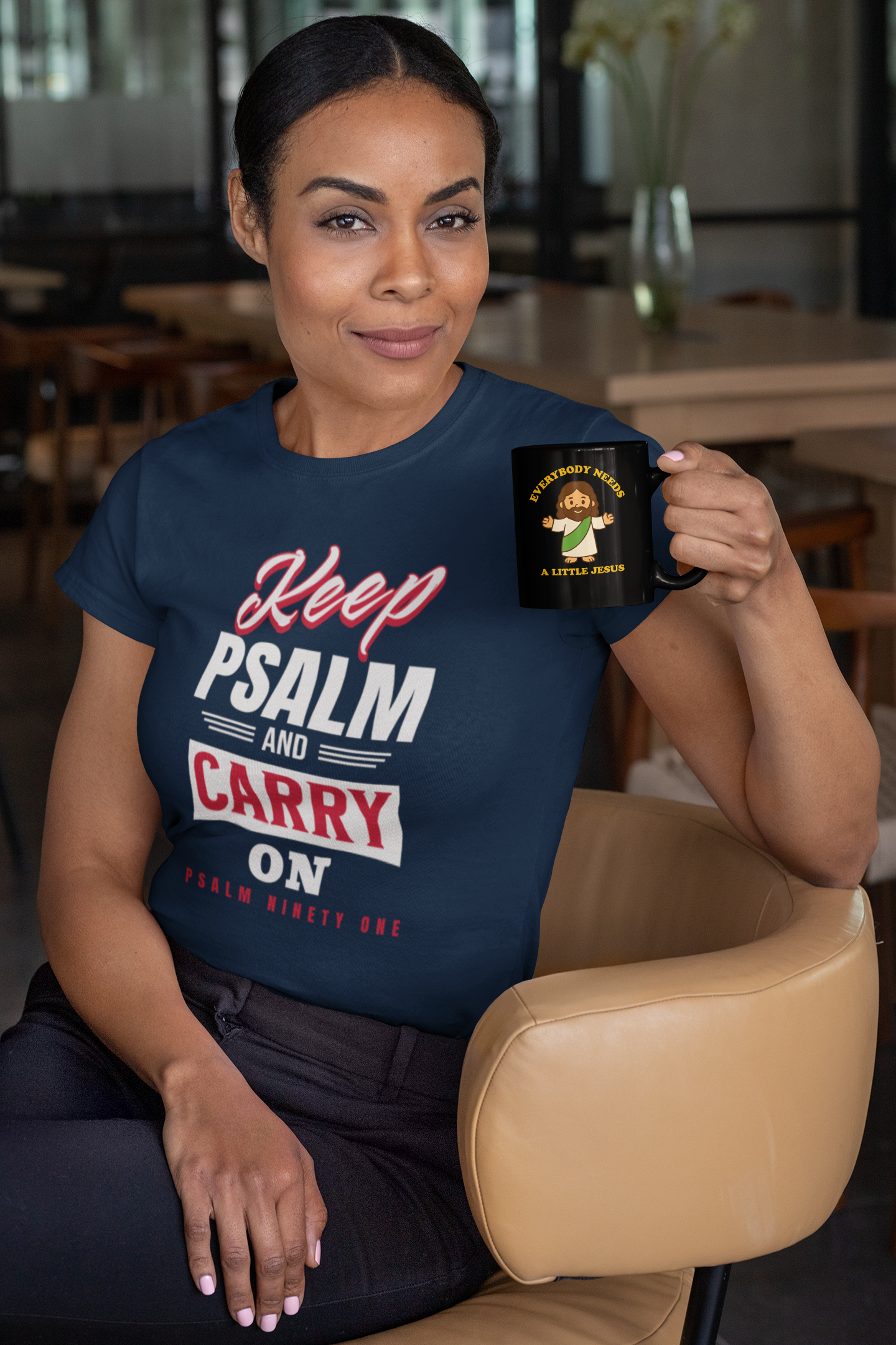 Keep Psalm and Carry On T-Shirt – Faith Over Fear | Psalm 91 Christian Tee